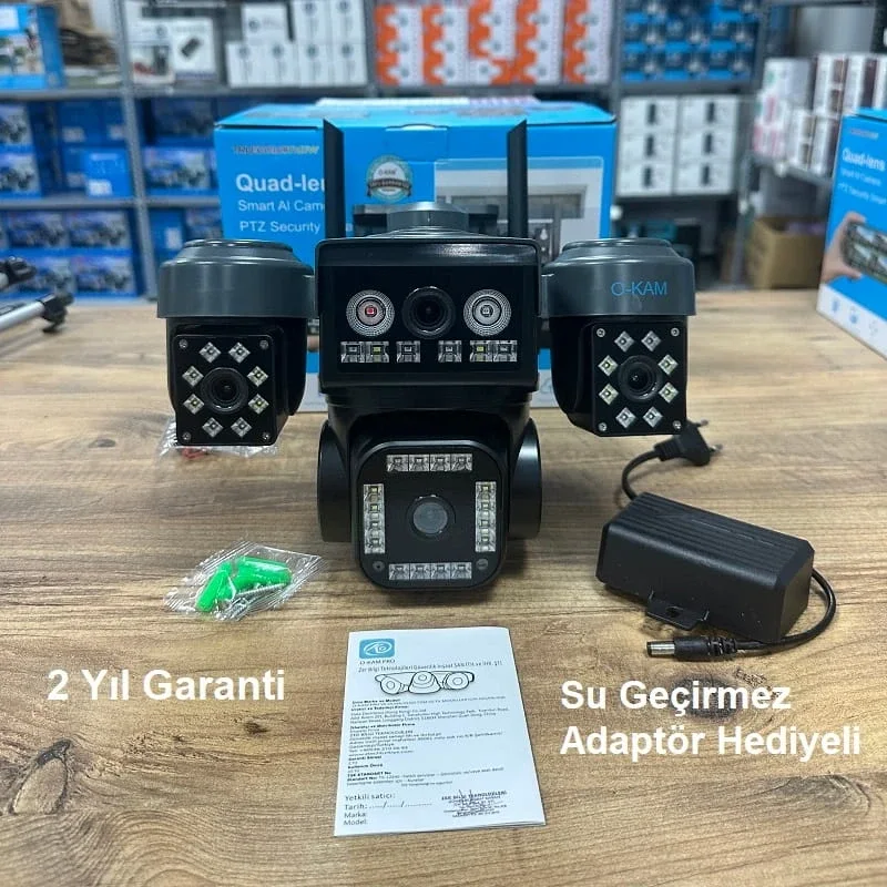 4 Kameralı Ultra HD 360 Dönebilen Kablosuz Wifi Kamera görsel 3