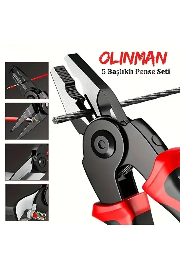 Olinman 5 Başlıklı Profesyonel Pense Seti görsel 1