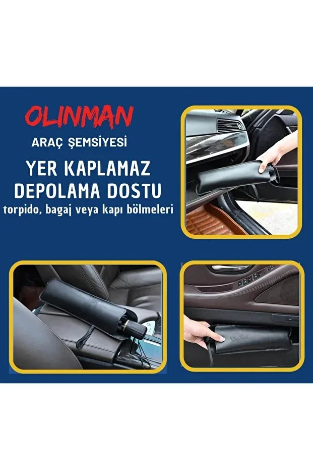 Olinman Katlanabilir Şemsiye Şekilli Araç Ön Cam Güneşliği görsel 4