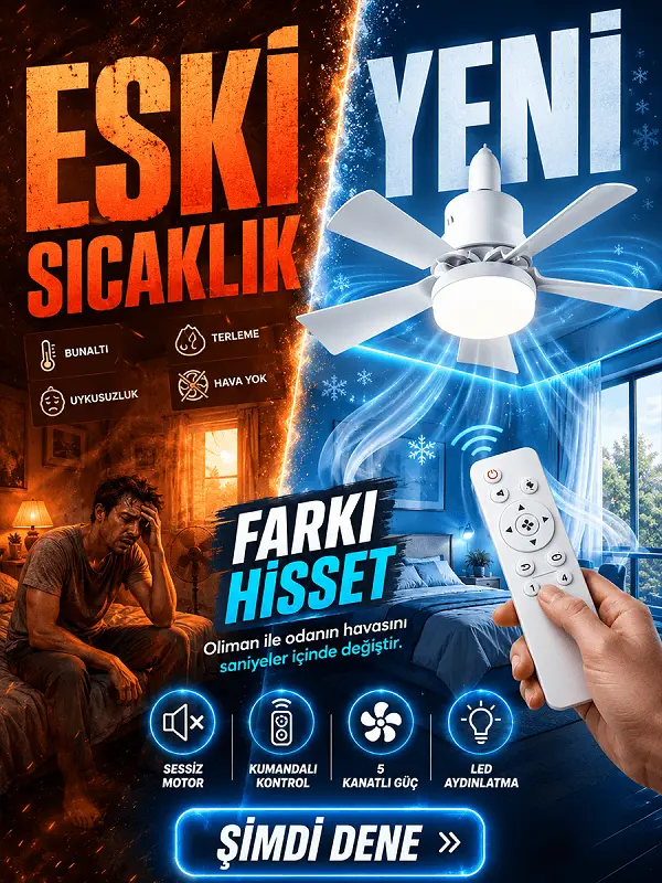 Olinman Uzaktan Kumandalı LED Tavan Vantilatör görsel 1